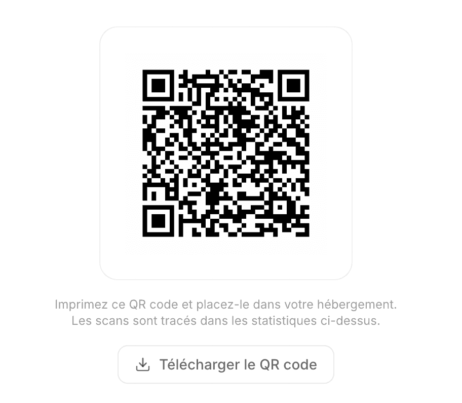 QR code du livret d'accueil à imprimer et à placer dans le logement.