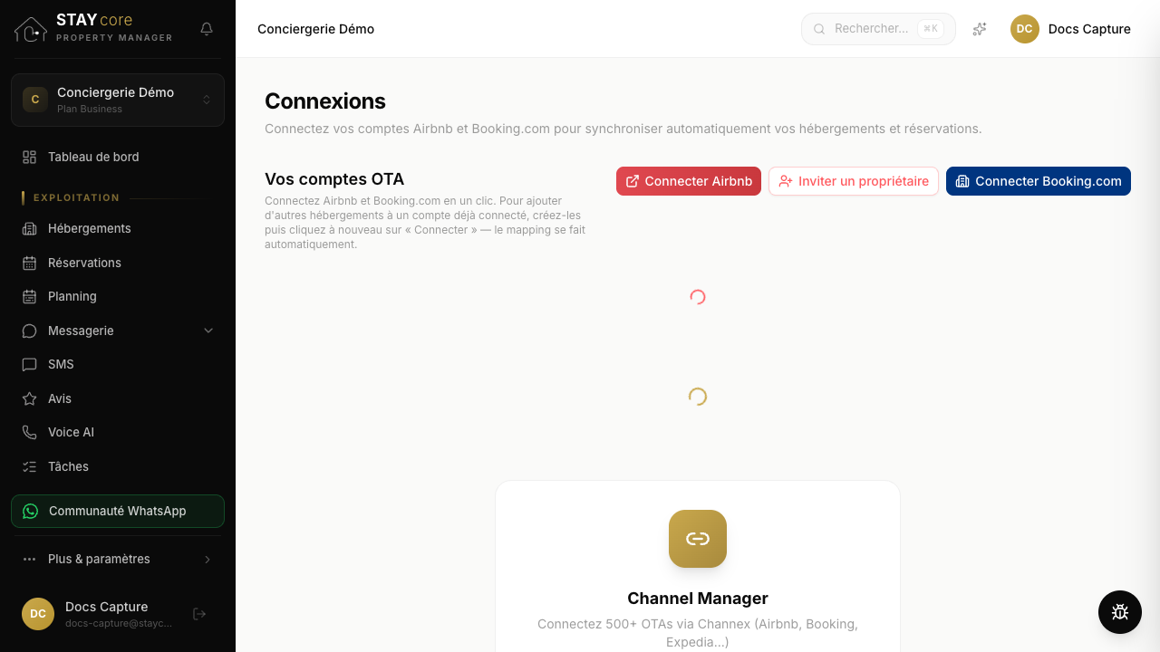 Étape 1 — Dans Connexions, cliquez sur Inviter un propriétaire